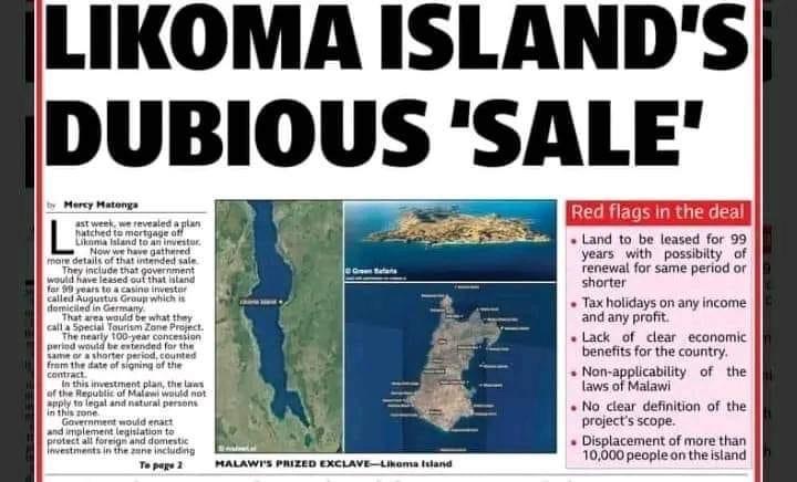 Likoma Island Sold By Chakwera, MCP To German Gambler